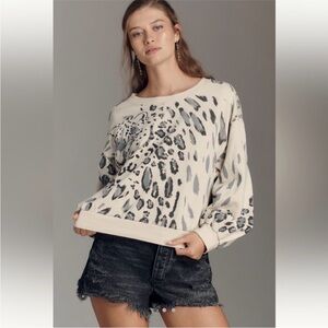 Anthropologie The Niki Bubble Sweatshirt by Pilcro size small